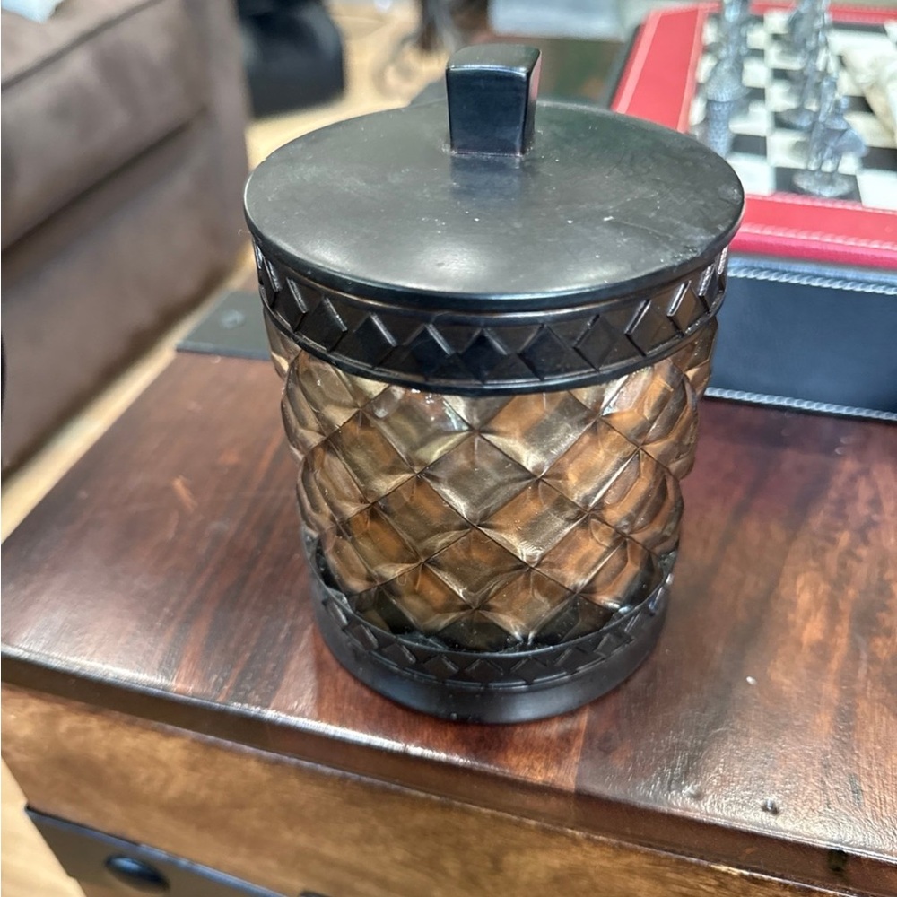 Elegant Brown Cotton Ball Jar